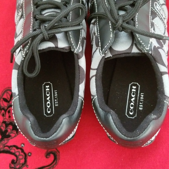 Coach black signature print sneakers Kirby 5.5 new in box - Picture 6 of 8